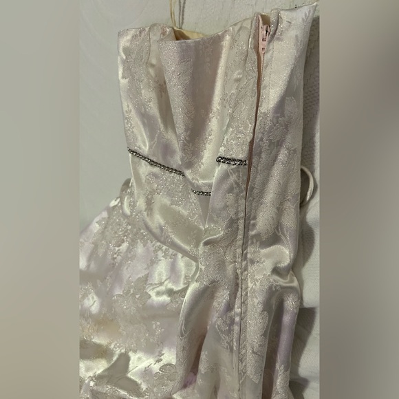 Beautiful Vintage Strapless Gown in champagne pink with matching shawl - Picture 4 of 16